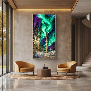 Dipinto a Olio Astratto 3D Albero Dorato Dipinto a Mano, Quadro Murale Colorato Albero della Prosperità per Soggiorno - Product Image 4