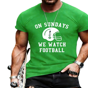 Maglietta da uomo con grafica del casco per il giorno della partita <span class=keywords><strong>di</strong></span> calcio, per gli appassionati <span class=keywords><strong>di</strong></span> sport - Product Image 6