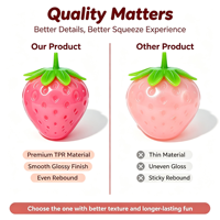 Jouet Squishy Fraise Changeant de Couleur, Mignon et Sensible à la Chaleur, Jouet Anti-Stress Nouveauté pour Fêtes et Cadeaux en Gros