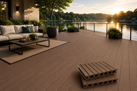 Planche de terrasse en WPC, trou rond creux, antidérapante, revêtement de sol composite bois-plastique pour extérieur