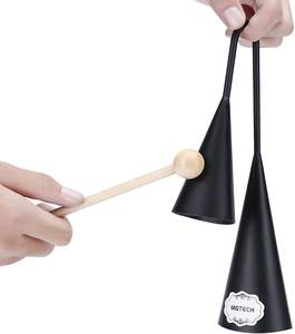 Gelsonlab HS-SLB campana Agogo, dos tonos, instrumento tradicional de percusión latina de mano con palo de madera - Product Image 6