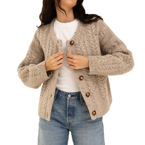 Moda Feminina de Alta Qualidade # Jaqueta de Suéter Quente de <span class=keywords><strong>Alpaca</strong></span> de Qualidade, Cardigã Tricotado Longo Casual de Inverno Grosso Fabricado por [Nome do Fabricante] - Product Image 1