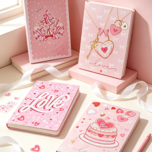 Quaderno Personalizzato con Cuore Rosa in Rilievo UV, 170*240mm, 88 <span class=keywords><strong>Fogli</strong></span>, 4 Design Assortiti, con Copertina Termoretraibile - Product Image 4