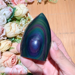 Vente en gros de pierres de cristal d'obsidienne arc-en-ciel de style bohème, forme libre, tendance mode pour la décoration intérieure, les fêtes et autres créations en cristal - Product Image 2