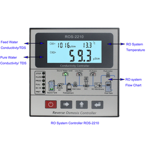 Contrôleur d'osmose inverse en ligne, contrôle de la conductivité TDS, contrôleur d'eau par osmose inverse, contrôleur TDS ROS-2210 CE, mesureur TDS - Product Image 5