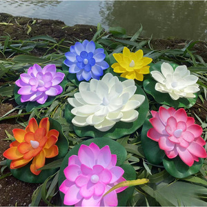 Led <b>Waterproof</b> Floating Lotus Candle Flower Shape <b>Foam</b> Plastic Votive Candle For New Year Decoration - Product Image 1