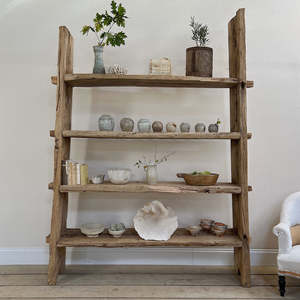 Stylish Home <b>Storage</b> Solutions Large Rustic Salvaged Shelving <b>Unit</b> Handcrafted 100-Year-Old Reclaimed Pine Floor Type 5-Layer - Product Image 6