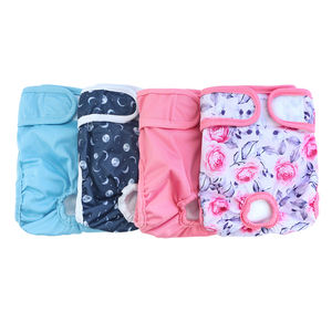 Último diseño tamaño personalizado XS S M L absorbente Muti Color lavable suave mascota pañal mujer perro bragas mascota pañal falda - Product Image 1