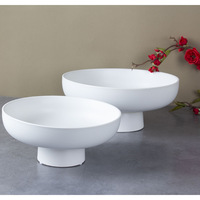 Noir blanc grand pot de fleur en céramique en forme de bol de grande taille Vase de table en porcelaine de luxe décor à la maison pour salon bureau
