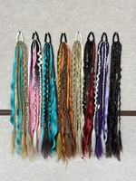 Queue de cheval bohème en dreadlocks de 22 pouces avec perles - Élastique léger tressé à la main, fixation rapide pour le coiffage quotidien et les festivals