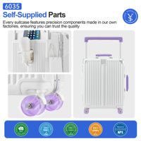 Valise de voyage rigide légère personnalisée OEM 20 24 26 28 pouces, étanche, sans fermeture éclair, avec porte-gobelet