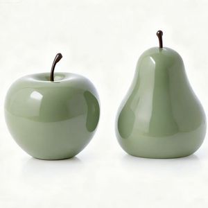 Ventes chaudes Figurine de <span class=keywords><strong>pomme</strong></span>/poire en céramique de couleur verte Décoration de la maison/bureau/hôtel - Product Image 6