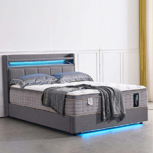 Ensemble de literie confortable lit doux avec cadre de lit rembourré pour meubles de chambre double dans un lit de beauté de style moderne - Product Image 1