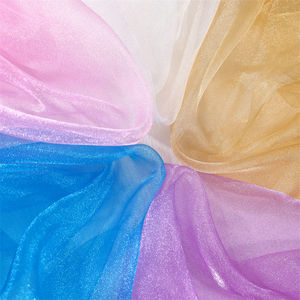قماش أورجانزا عالي الكثافة من خيوط الثلج أحادي اللون الأعلى مبيعًا من البوليستر للفتيات فستان زفاف لتزيين المهرجان - Product Image 4