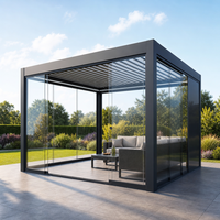 Pergola bioclimatique moderne en aluminium 3x3 3x4 4x4 4x5 4x6m avec toit à lames motorisé et étanche pour jardin et terrasse