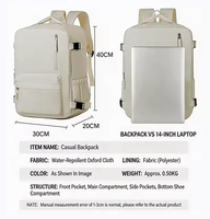 Sac à dos d'affaires unisexe imperméable en Oxford grande capacité avec compartiment à chaussures pour ordinateur portable 15,6 pouces, personnalisable avec logo