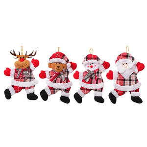 Décorations de <span class=keywords><strong>noël</strong></span> arbre de <span class=keywords><strong>noël</strong></span> accessoires petite figurine danse vieil homme bonhomme de neige cerf ours tissu marionnette pendentif cadeau - Product Image 3