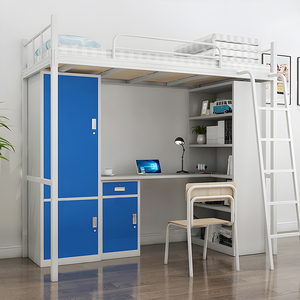 Nouveau Design Structure à boucle <span class=keywords><strong>lit</strong></span> Loft Inter-dortoir avec combinaison armoire et <span class=keywords><strong>bureau</strong></span> <span class=keywords><strong>lit</strong></span> superposé pour adultes - Product Image 3