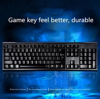 Clavier et souris de jeu filaires ergonomiques étanches à 104 touches et 1000 DPI, combo bureau, interface USB PS2, prix d'usine, en stock