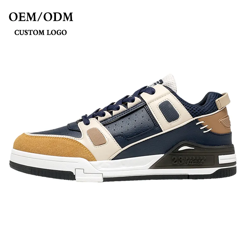 Customized OEM/ODM High Quality Luxury Custom Pure Leather Sneakers Men Running Sneakers Sepatu Shoes