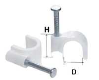 Attache-câble ronde en nylon de type C pour câbles téléphoniques et de bande large, tailles 8, 9, 10, 12, 14, fixation par clou
