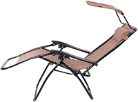 Chaise de terrasse pliante légère unisexe, fauteuil inclinant à gravité zéro, avec auvent, pare-soleil de Patio, salon réglable
