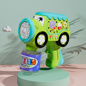 全自動多孔質アイスクリームバブルマシンおもちゃ 3色漫画風電動 音楽と光付き 子供向け - Product Image 4