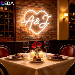 LEDA Décoration personnalisée pour événements et fêtes, enseigne néon en acrylique, panneau lumineux transparent LED pour mariage - Product Image 2
