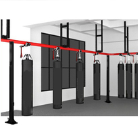 Support de sac de boxe mobile en acier robuste sur mesure avec support mural et poulie, équipement d'entraînement MMA, logo personnalisé