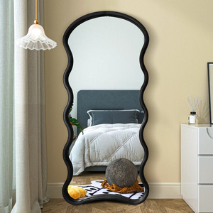 <span class=keywords><strong>Grand</strong></span> <span class=keywords><strong>miroir</strong></span> mural en chêne Arch Wave, <span class=keywords><strong>miroir</strong></span> sur pied pleine longueur, cadre en bois, décoration moderne pour la maison, vente en gros - Product Image 1