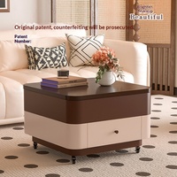 Nouvelle table basse carrée en bois massif 2026, meuble TV, mobilier de maison, salon, petit appartement, mobile, relevable, style médiéval