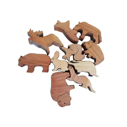 Juguetes de animales del bosque para niños, figuras de animales del bosque, juguete de madera