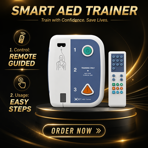 XFT Défibrillateur d'entraînement AED le plus vendu pour la formation en premiers secours et la formation en RCP, avec télécommande - Product Image 1