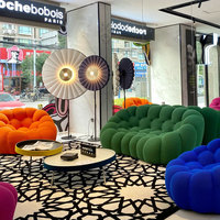 Atunus Canapé Italien Moderne de Luxe pour Salon Accent Européen Courbé Sans Pied 3 Places Style Roche Bobois Bubble – Ensemble de Canapés
