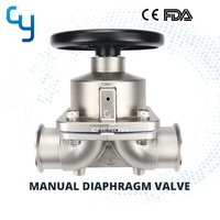 CY SS316L Sanitaire En Acier Inoxydable Manuel Trèfle Pince Vanne À Membrane DN80 pour Système Industriel
