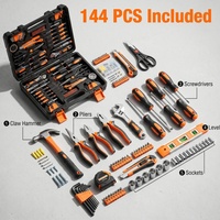 Ensemble d'outils de mécanicien professionnel portable de 144 pièces pour les réparations générales à domicile et les projets de bricolage