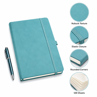 Individuelles Logo A5 Nubuk PU-Leder Notizbuch Premium Matt Softcover Journal 100 Blatt Geschäftstagebuch Schreibwaren Großhandel