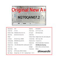 Panel Layar LCD Baru Original A+ 27" 3840*2160 EDP M270QAN01.0 M270QAN01.1 M270QAN01.2 M270QAN07.2 MV270QUB N40 G270ZAN02.0