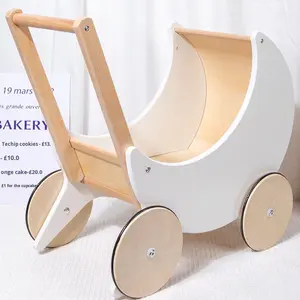 Carrito de Compras de Juguete de Madera para Niños de 3 Años, Unisex, Simulación de Supermercado, Aprendizaje, Pequeño, Blanco, <span class=keywords><strong>Luna</strong></span> - Product Image 4