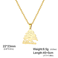 Collier en cèdre du Liban Myshape, chaîne en acier inoxydable couleur or pour femme et homme, accessoire minimaliste, amulette, bijoux, nouveauté 2026