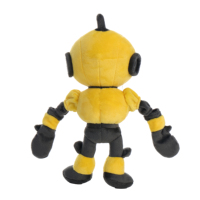 Mascotte en peluche robot jaune et noir personnalisée, jouet de dessin animé, poupée robot en peluche, broderie de texte, logo OEM ODM, personnage personnalisé