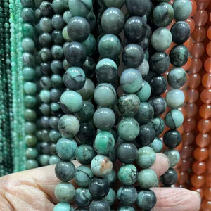 10mm Strands Fashion Fine Jewelry Stone Round Natur Semi-finished Product Green <strong>Emerald</strong> Healing Crystal <strong>Beads</strong> for Sale - Product Image 1