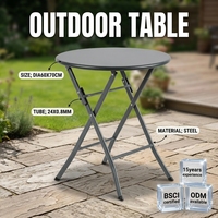 Table pliante d'extérieur en acier, design moderne, légère, pour jardin, mobilier de salle à manger, table pliante