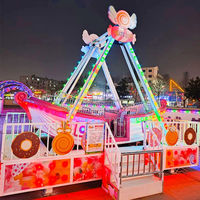 Équipement de terrain de jeux extérieur personnalisé pour enfants, balançoires en fibre de verre, mini-bateaux pirates, manège de fête foraine, capacité 500 kg+, 8-12 ans