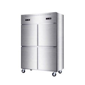 Grand congélateur commercial à 4 portes en acier inoxydable pour cuisine professionnelle avec températures de refroidissement - Product Image 1