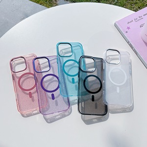 Funda Magnética Transparente con Brillantina para <span class=keywords><strong>iPhone</strong></span> <span class=keywords><strong>11</strong></span> 12 13 14 15 16 17 18 <span class=keywords><strong>Pro</strong></span> <span class=keywords><strong>Max</strong></span> 17E, Carga Inalámbrica, Antigolpes, con Diseño Brillante - Product Image 6