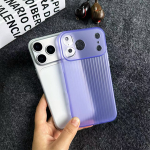 Coque de téléphone antichoc en TPU translucide ondulé avec grande fenêtre de visualisation et protection d'objectif pour iPhone 17/16/15/14/13/12/11 - Product Image 2