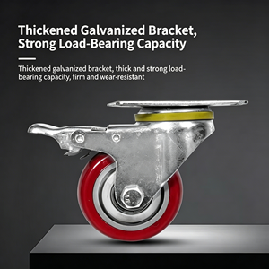 Silent Running Twin <b>Wheel</b> Caster 38mm Premium Pu Hollow Rivet With Total Lock Brake For Kitchen Island Heavy Duty - Product Image 2