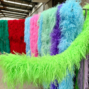 Écharpe en plumes d'autruche colorées 1 plis pour décoration de fête à domicile, carnaval, Noël, accessoire de costume, robe de danse, DIY - Product Image 1