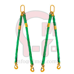 HLM Polyester Heavy Duty verstellbarer Vierbein-Hebesch linge mit Alu-Ketten gurts ch linge und Schäkel 2 3 4-Bein-Gurtband - Product Image 3